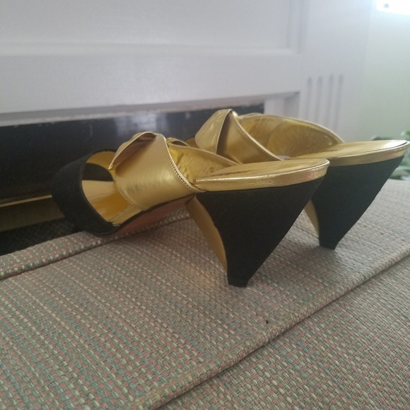 Big Tie Black Slip on Silk Shoes New - Picture 6 of 8